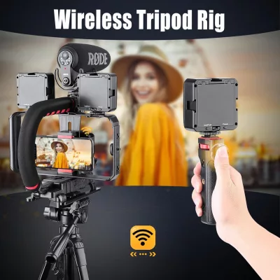 Stabilisateur pour hybride et smartphone avec poignée ergonomique Stabilisateur pour hybride et smartphone avec poignée ergonomique