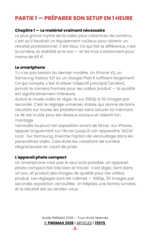 GUIDE CRÉATION DE VIDÉ0 PRODUIT pour créateurs de contenu