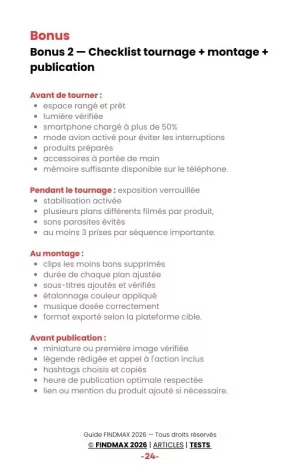 GUIDE CRÉATION DE VIDÉ0 PRODUIT pour créateurs de contenu