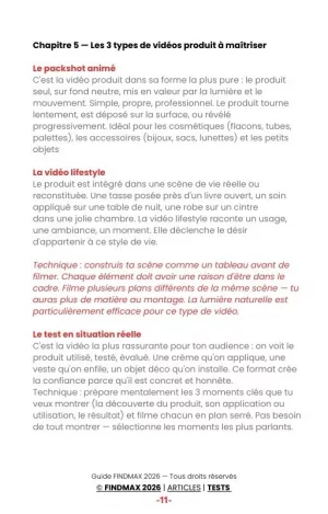 GUIDE CRÉATION DE VIDÉ0 PRODUIT pour créateurs de contenu
