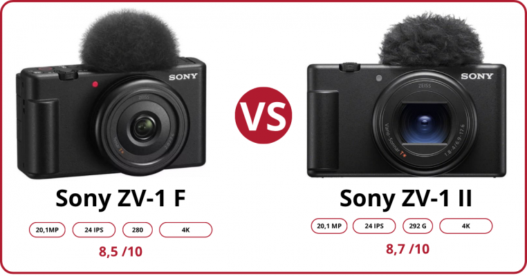 Comparatif Sony ZV-1 F VS Sony ZV-1 II