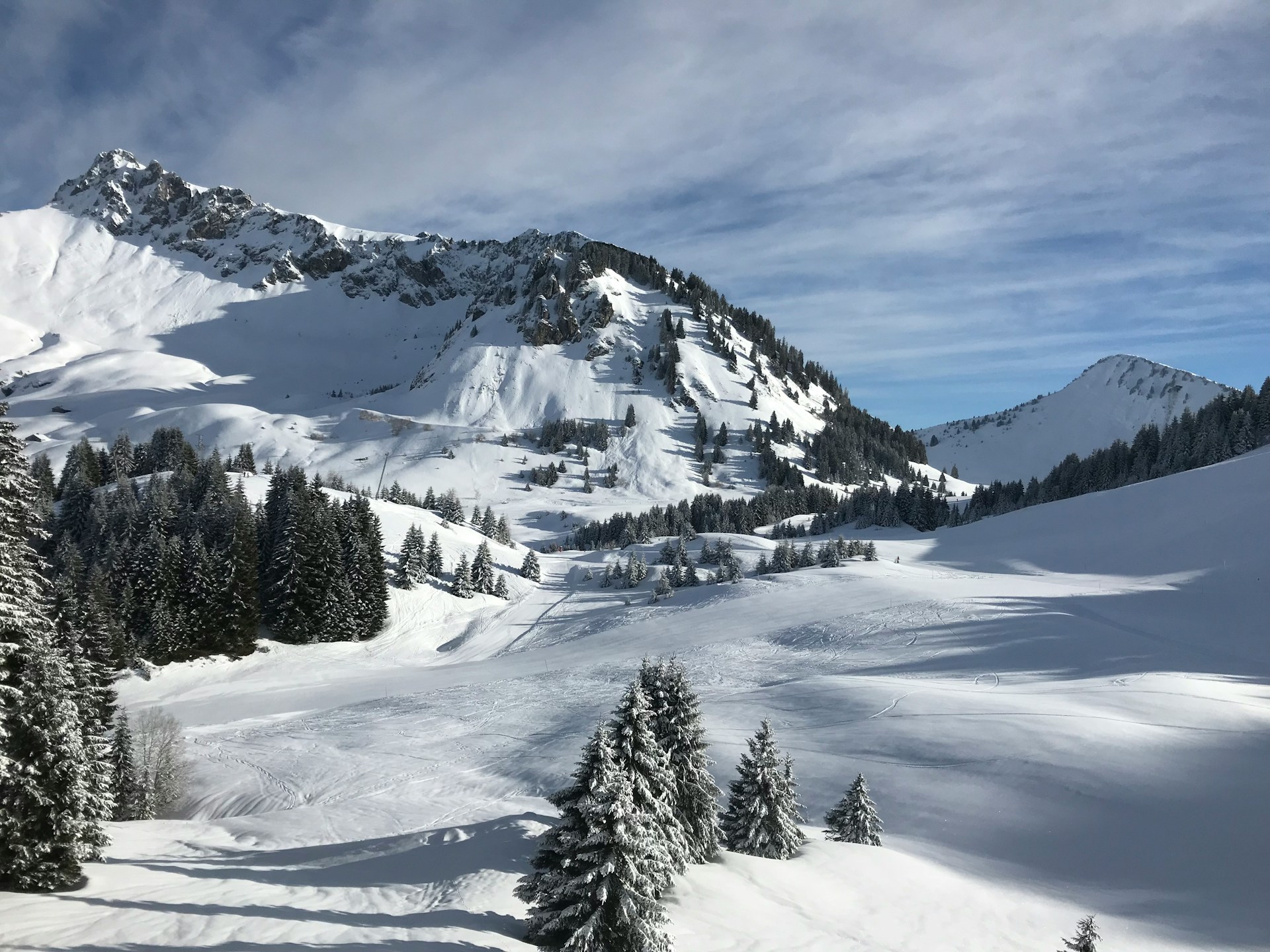 Piste de ski dans les Alpes en France